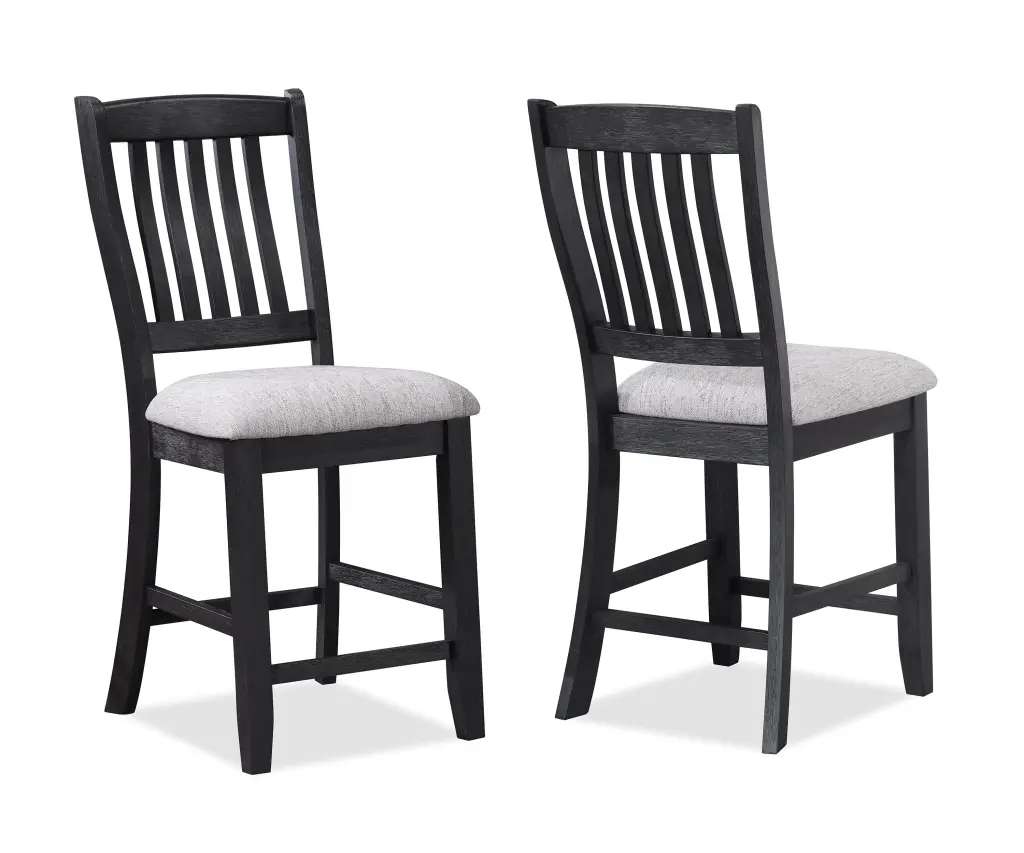 2Pc Farmhouse Counter Height Upholstered Dining Chair Stools kanepe