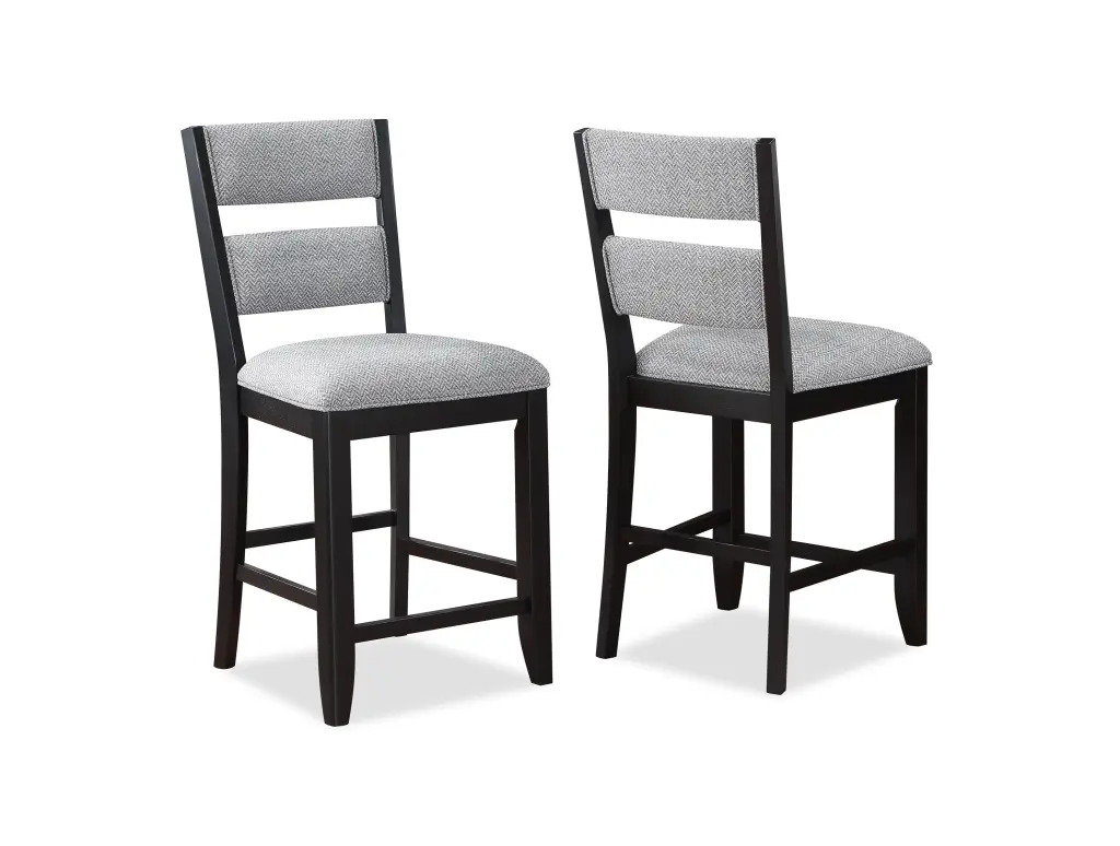 2Pc Set Black Farmhouse Style Ladder Back Counter Height Side Chairs kanepe