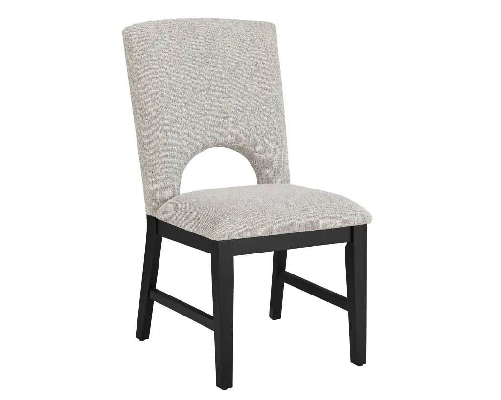 2Pc Set Modern Side Chair Upholstered Seat Black Finish Dining Room kanepe