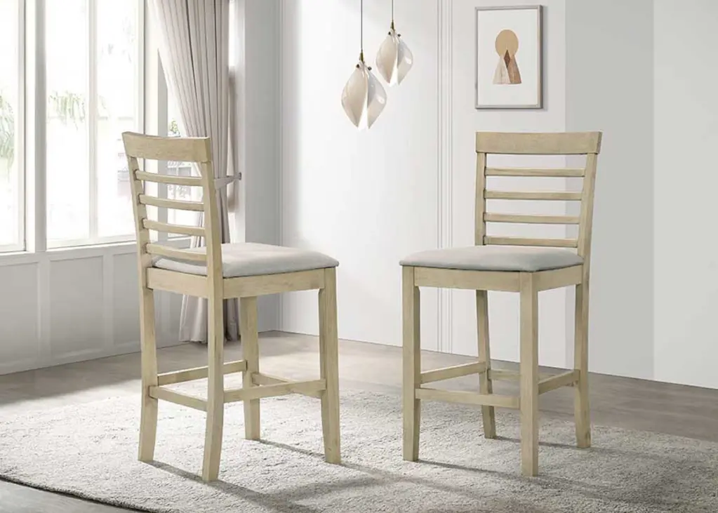 Beautiful Cream Color Counter Height 2-Piece Dining Pub Height Chairs Upholstered kanepe
