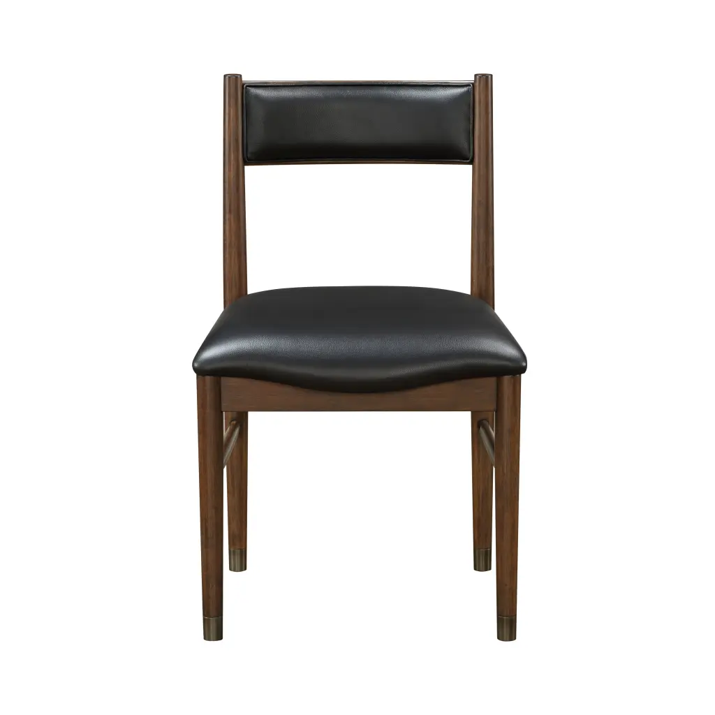 Black Leather Upholstered Side Chairs Set 2 Modern Contemporary kanepe
