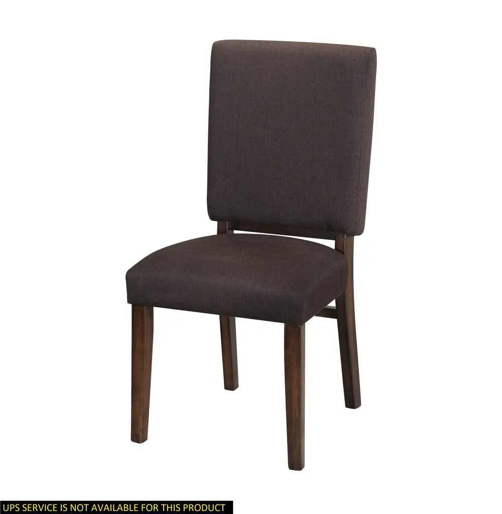 Chocolate Brown Upholstered Side Chairs 2Pc Set Walnut Finish kanepe