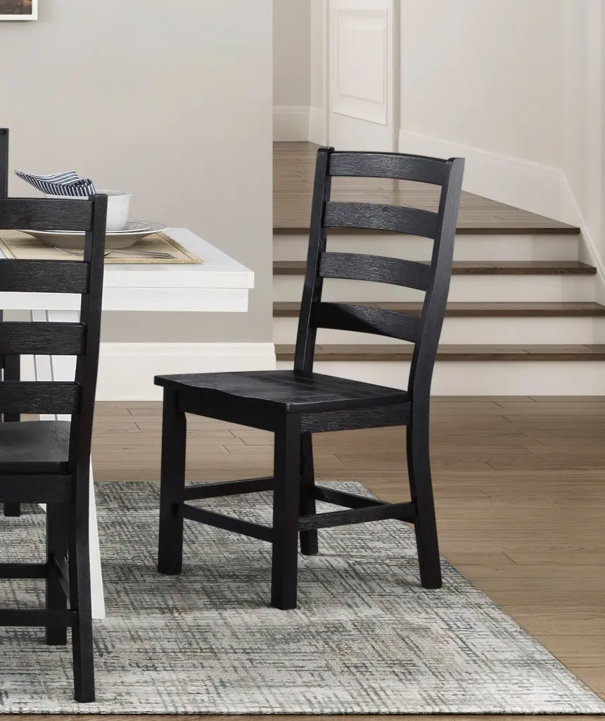 Contemporary Black Finish Side Chairs Set 2 Dining Kitchen Chairs kanepe