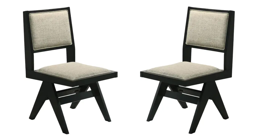 Contemporary Black and Light Gray 2-Piece Dining Side Chairs kanepe