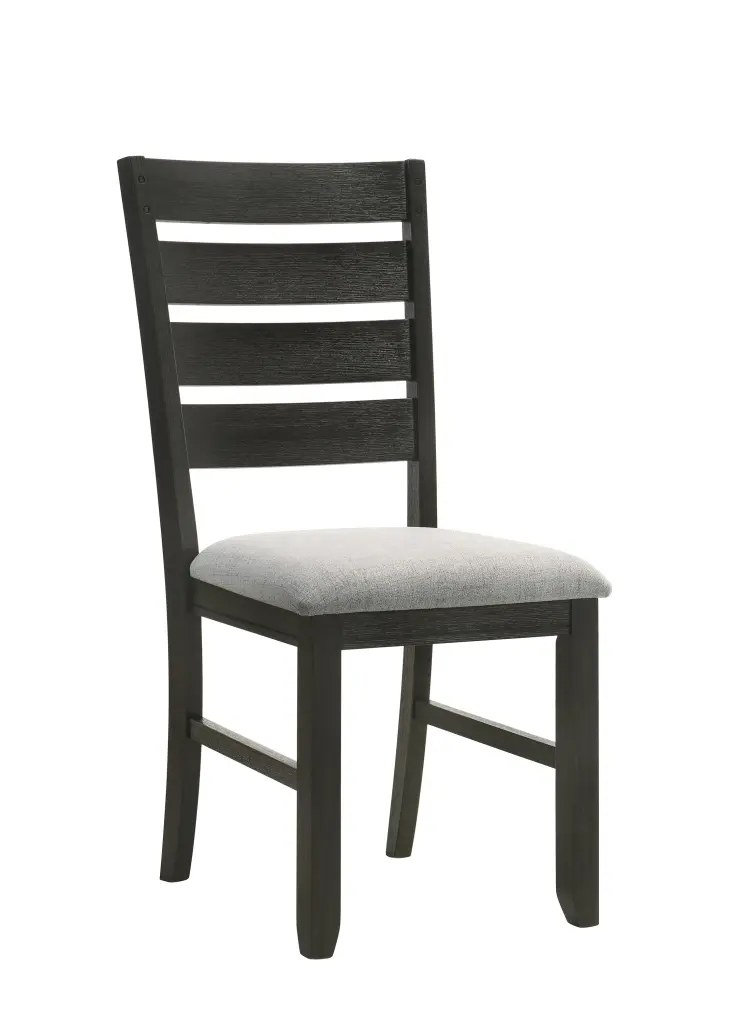 Contemporary Dining Chairs Set 2 Wheat Charcoal Finish Solid Wood kanepe