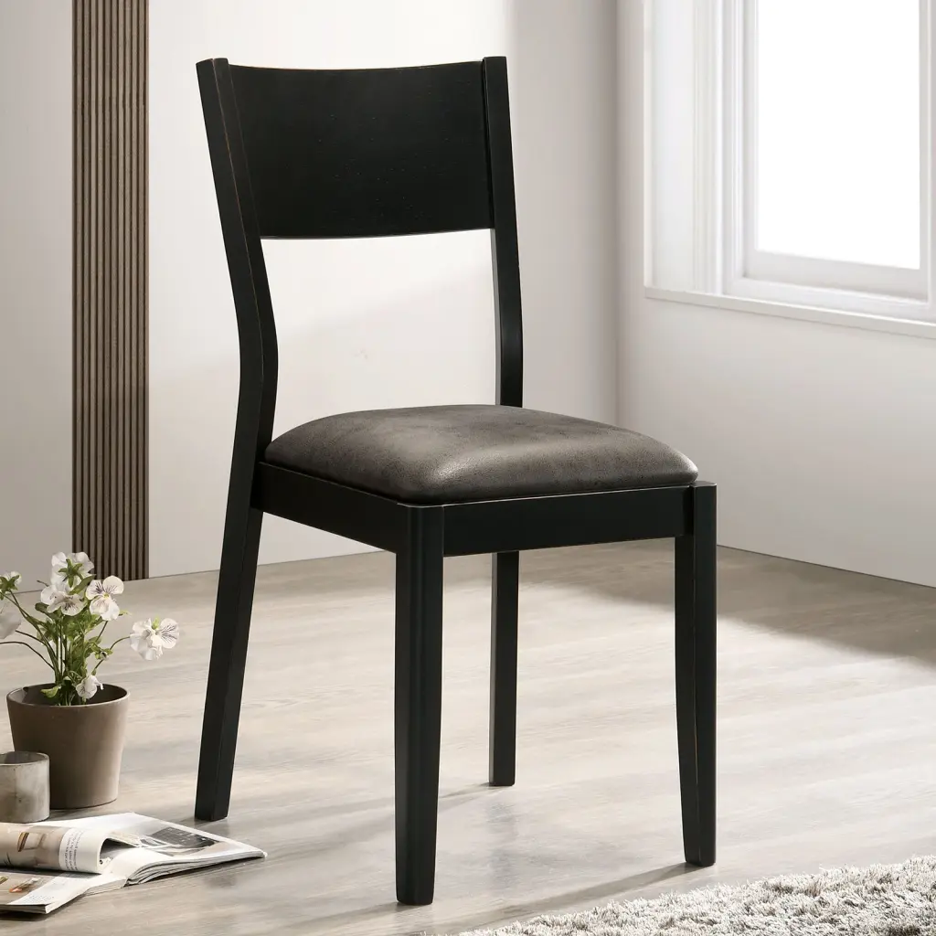 Mid Century Modern Black and Gray Side Chairs Set 2 Dining Room Chairs kanepe