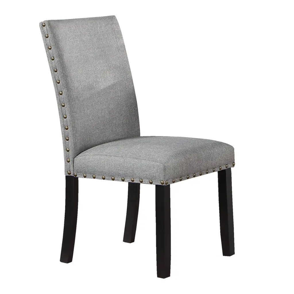 Modern Set 2 Grey Fabric Dining Chairs Plush Cushion Side Chairs kanepe