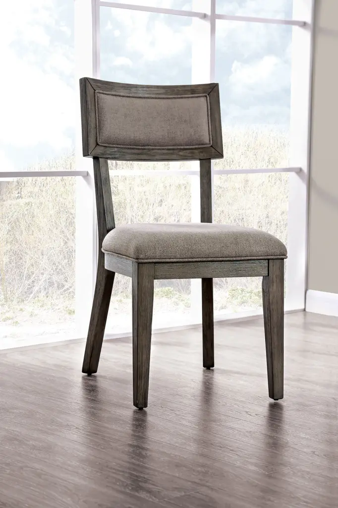 Rustic Grey Solid Timber 2 Piece Dining Chairs Upholstered Seats kanepe