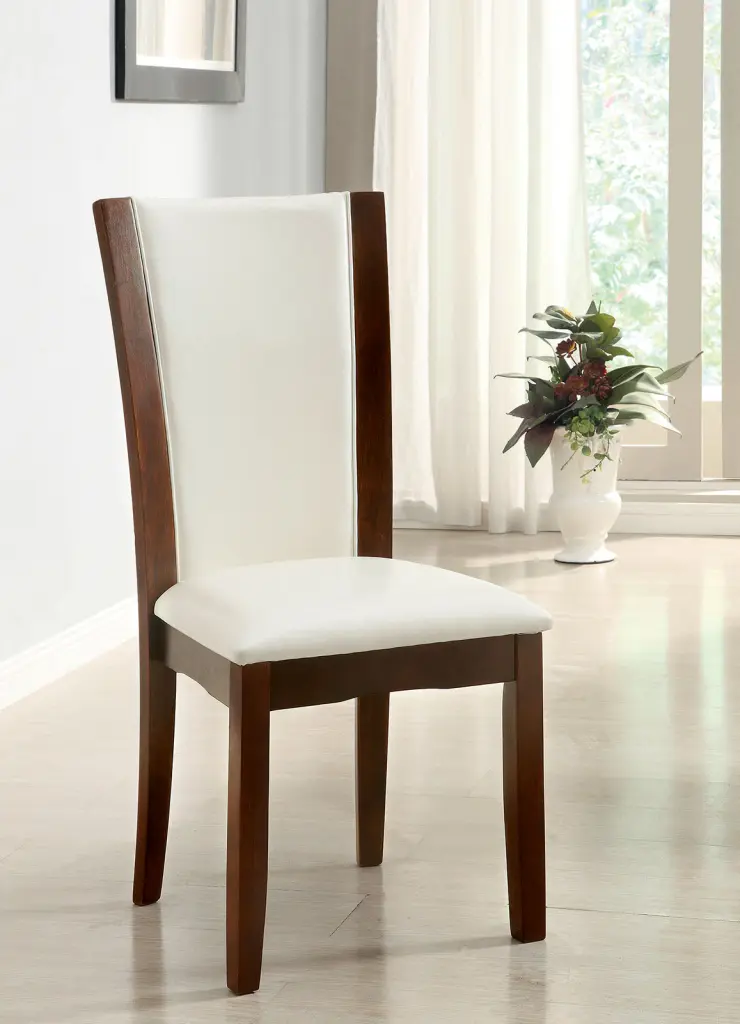 Style Ease Contemporary 2Pcs Side Chairs Dark Cherry And White Cushion kanepe