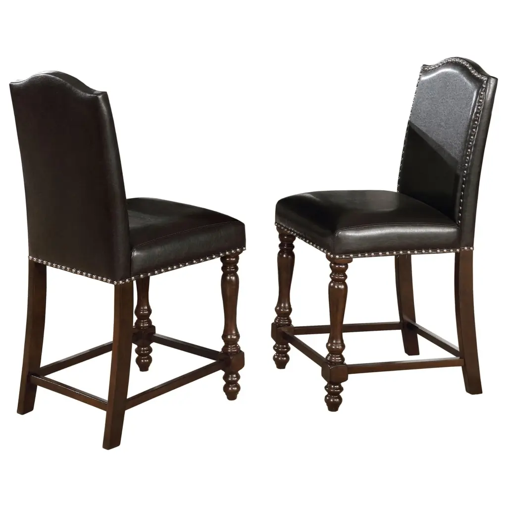 Traditional Counter Height Dining Side Chair 2Pc Set Espresso PU kanepe