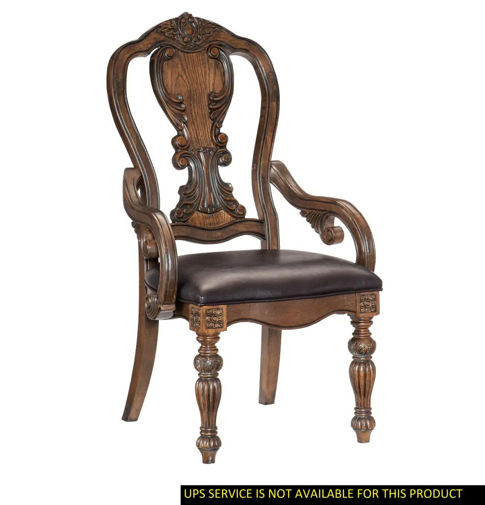 Traditional Formal Dining Armchairs Set 2 Dark Oak Finish kanepe
