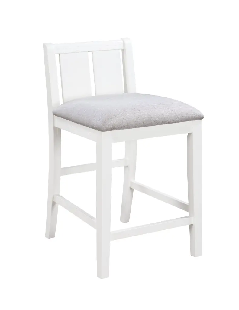 Graham Set 2 White Upholstered Counter Height Chairs 20 Inch lilola home