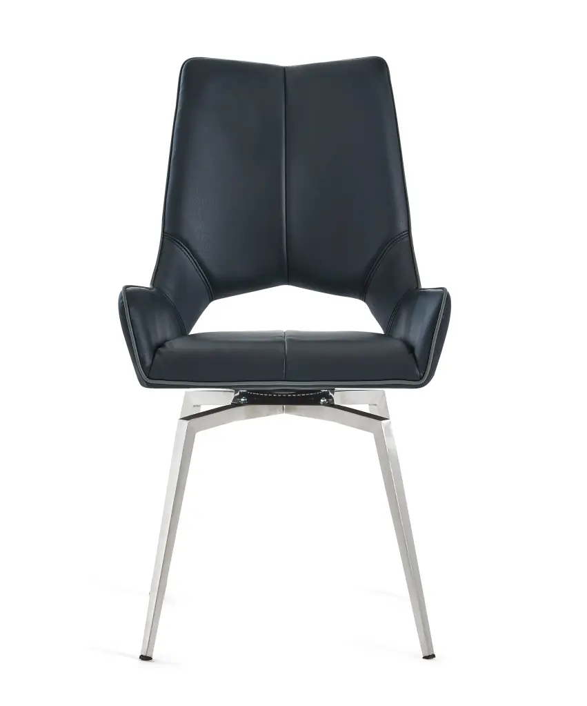 Jack Swivel Black Dining Chair Kit 2 Solid Dining Room Rubberwood luxe modern furniture