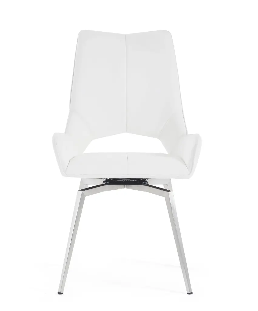 Jack Swivel White Dining Chair Kit 2 Solid Dining Room Elastomerwood Seats luxe modern furniture