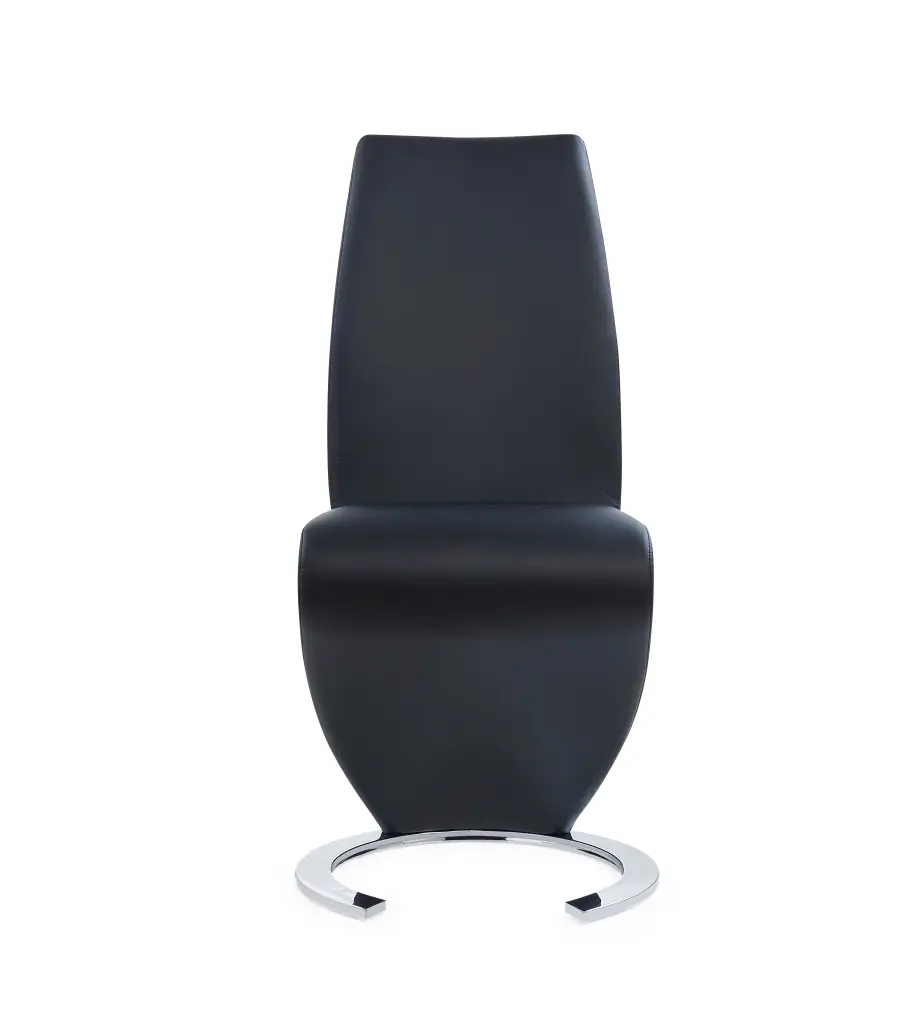 Marcus Horseshoe Black Dining Chairs Kit 2 Black Polyurethane luxe modern furniture