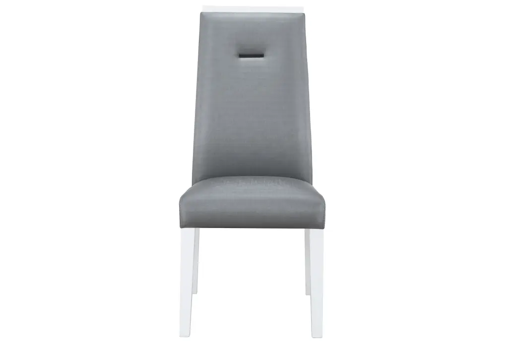 Moon Grey Dining Chairs Kit 2 Gray Material Modern Kitchen Seating luxe modern furniture