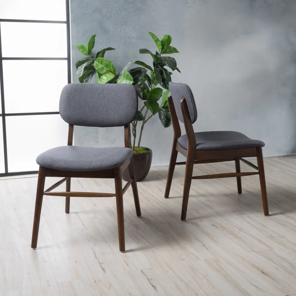 Chair Set 2 Charcoal Material nh-bo
