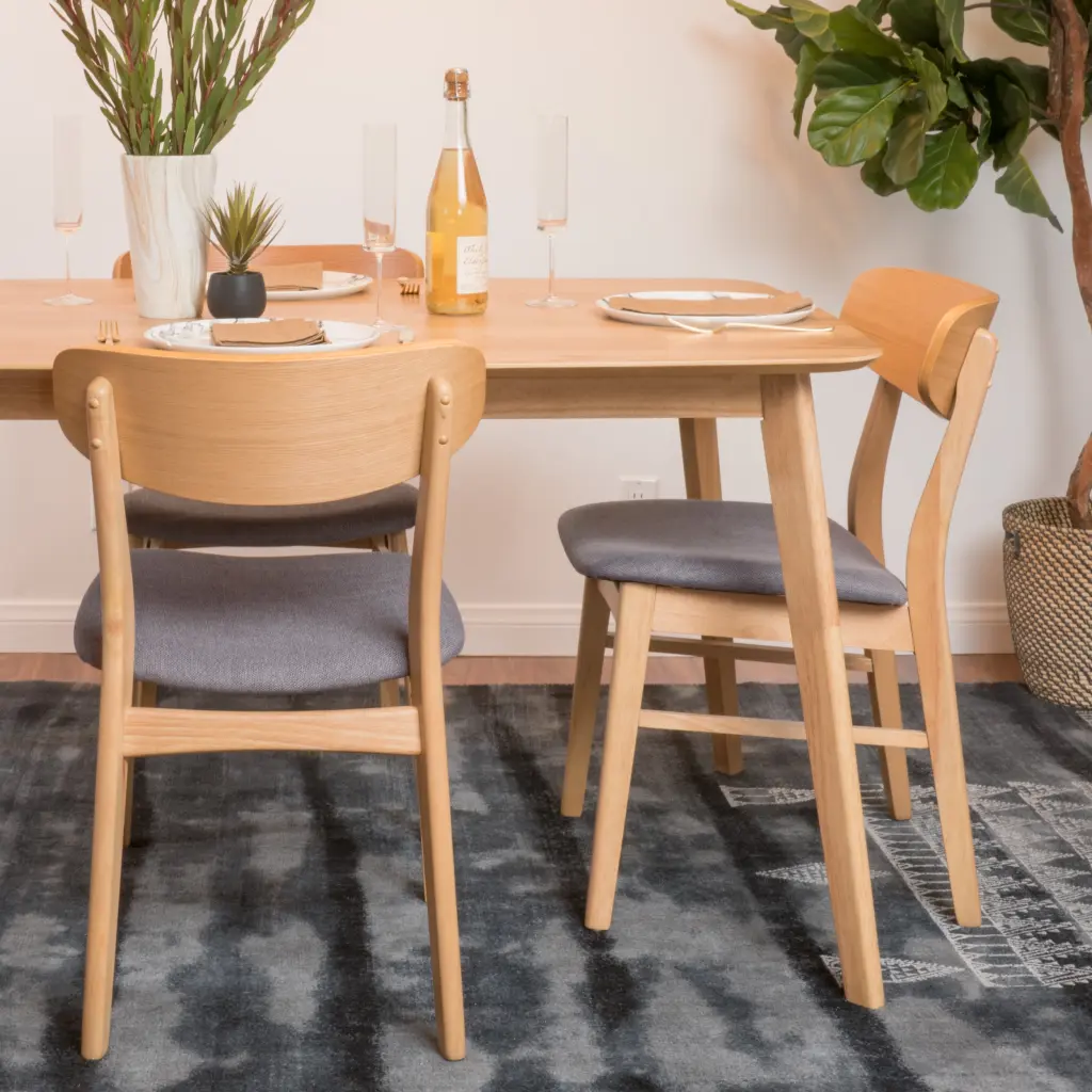 Set 2 Dark Grey Dining Chairs - Modern Comfortable Seating Kitchen and Dining Room nh-bo