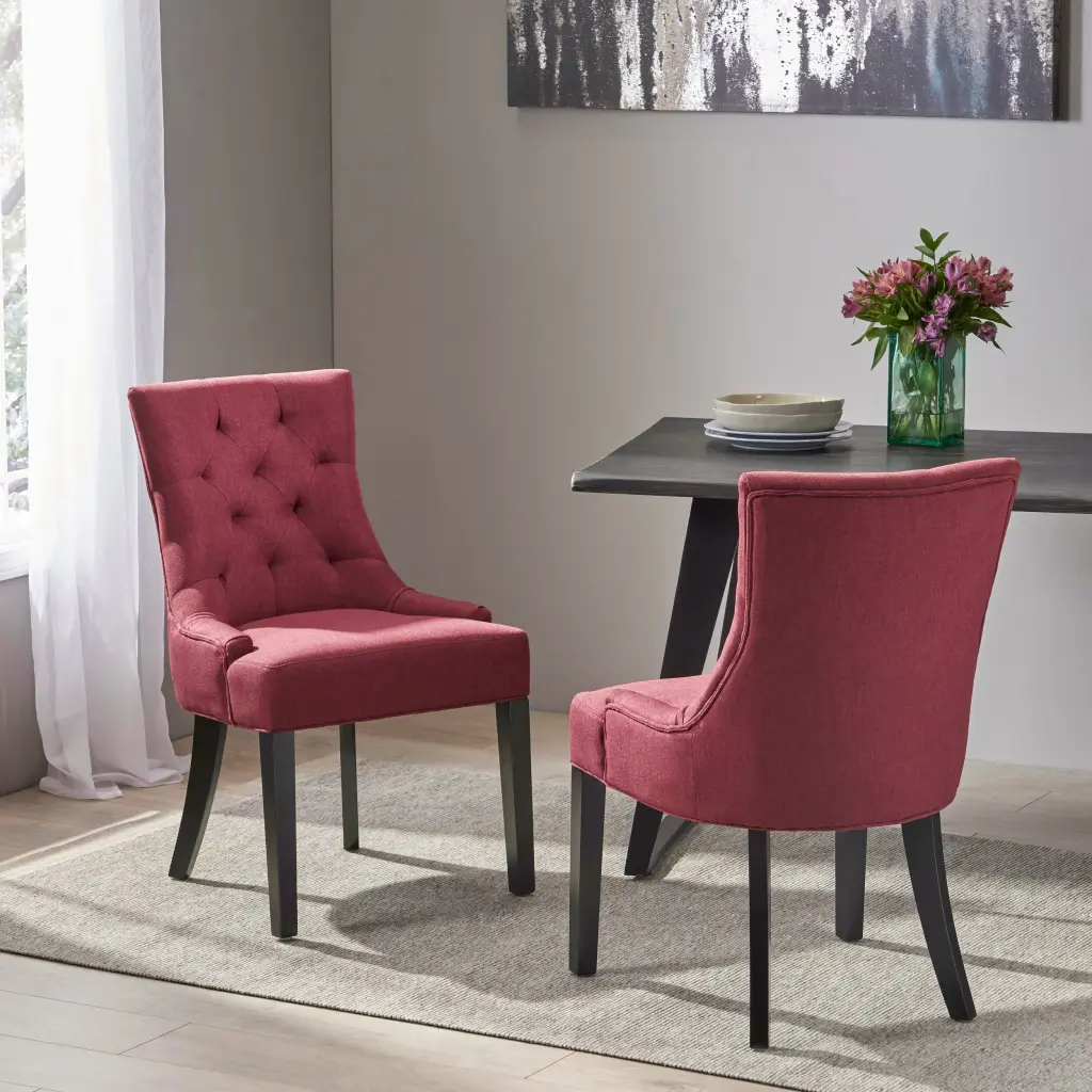 Cheney Dining Chair KD MP2 Set 2 Red Material nh-cloudhouse