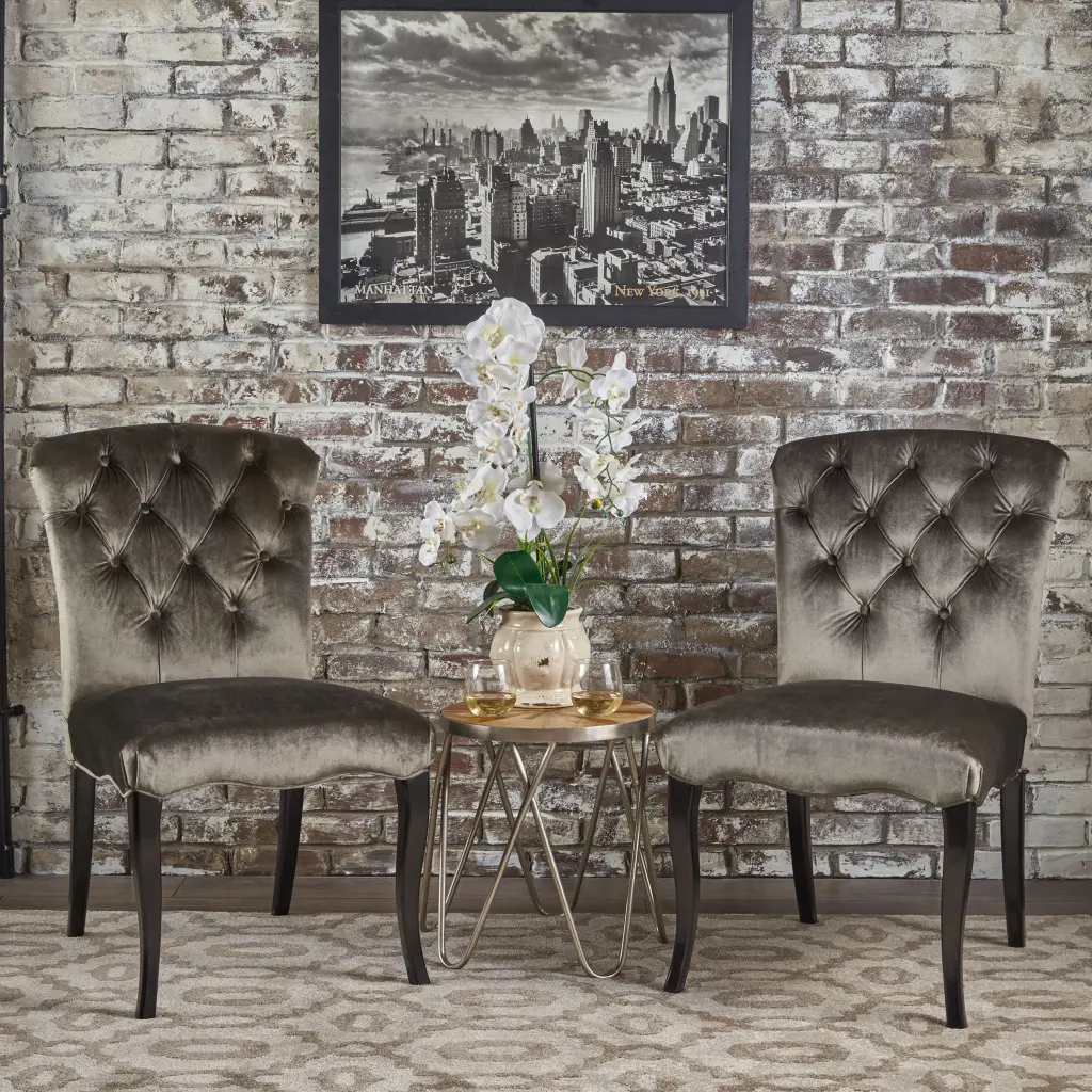 Hayden KD Dining Chair MP2 Set 2 Grey Velvet nh-cloudhouse