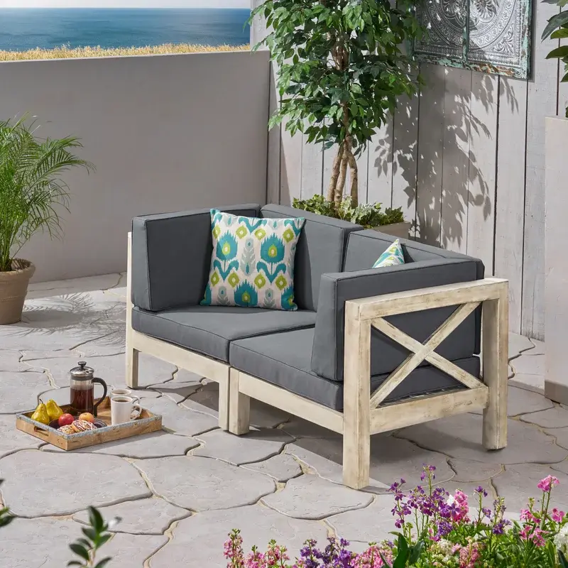 Brava X Back Seat, Light Grey Dark Grey Acacia Timber nh-gardenpara