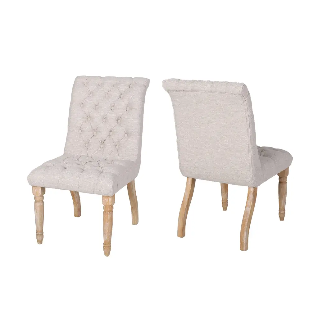 Chair Set 2 Beige Material nh-inmax