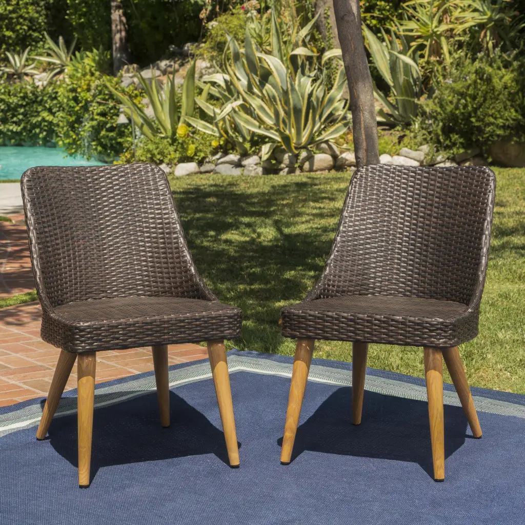 Delphi Dining Chair Heat Transfer Legs Brown Multi Rattan nh-vivalux