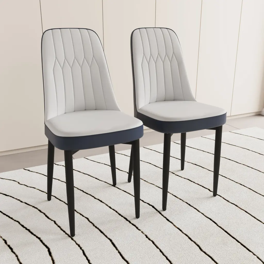Modern Style Dining Chair Set 2 High Standard PU Leather nuoli furniture