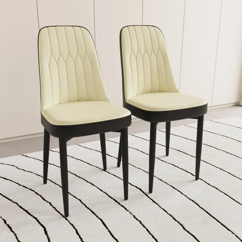 Modern Style Dining Chair Set 2 High Standard PU Leather nuoli furniture
