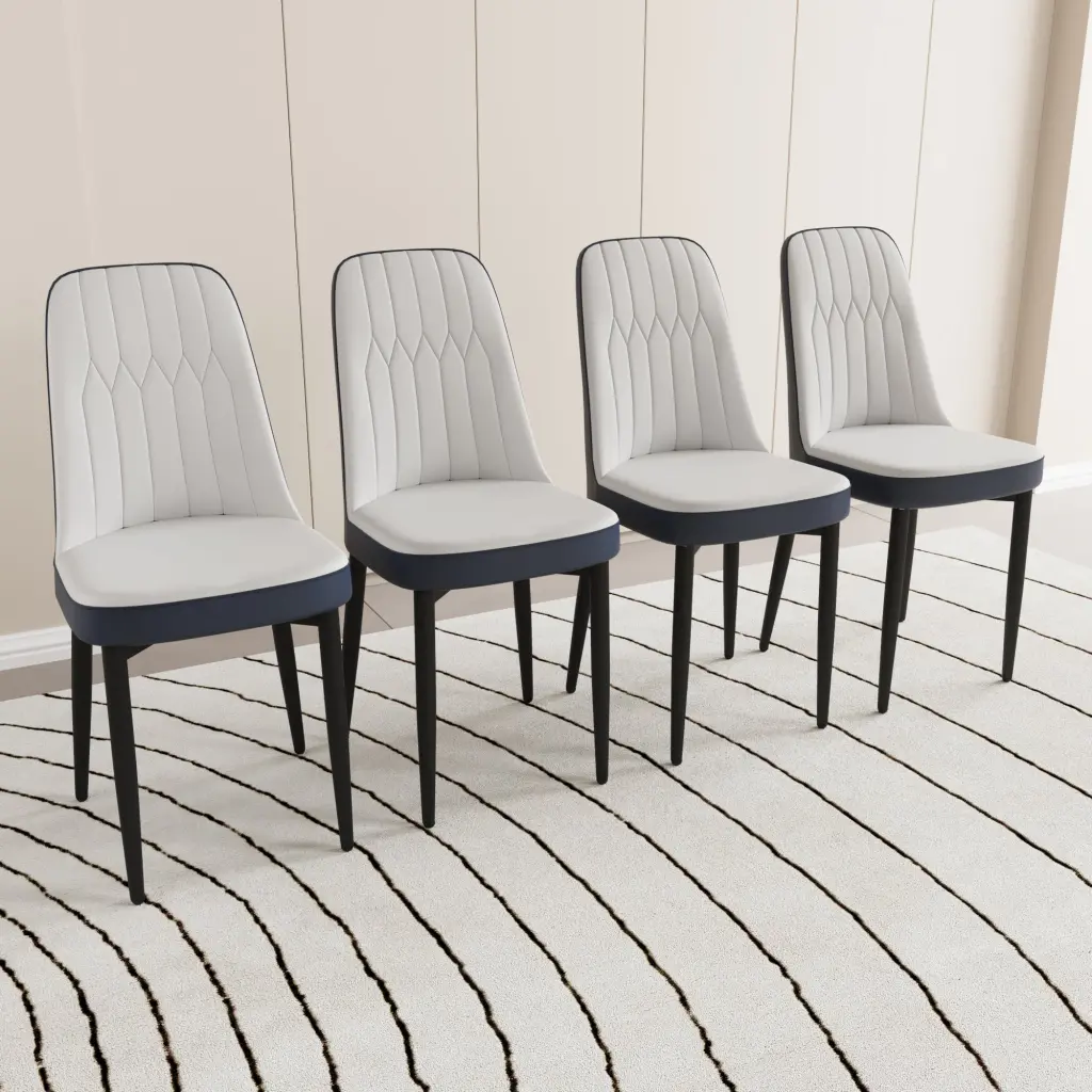 Set 4 Modern Style Dining Chairs Made High Standard PU Leather nuoli furniture