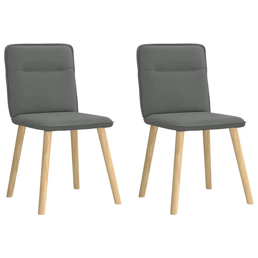 2 Piece Dark Gray Fabric Dining Chairs Modern Kitchen Seating