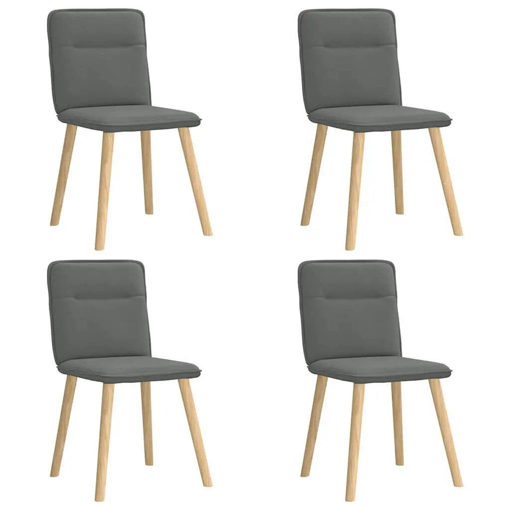 4 Piece Dark Gray Fabric Dining Chairs Set Modern Kitchen Seating