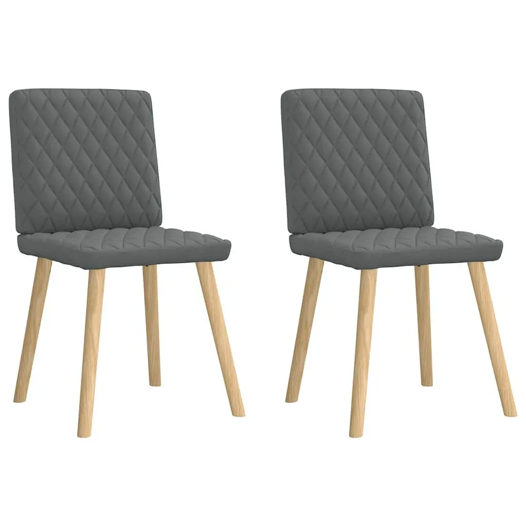 2 Piece Dark Gray Fabric Dining Chairs Modern Kitchen Chairs Set