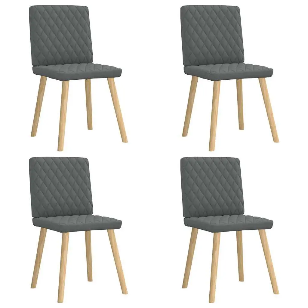 4 Piece Dark Gray Fabric Dining Chairs Set Modern Kitchen Seating