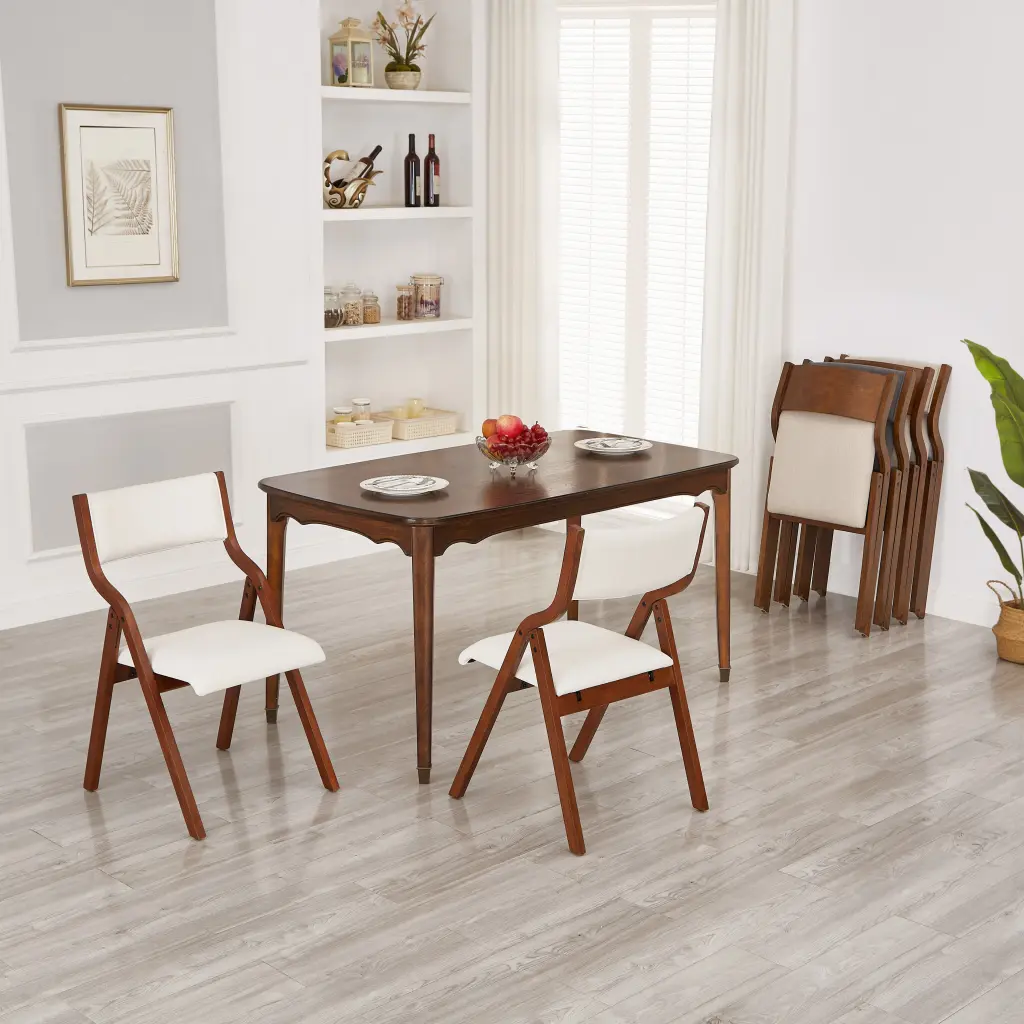Upholstered Folding Dining Chair Space Saving Easy To Carry Dining Chair Small Spaces rnb