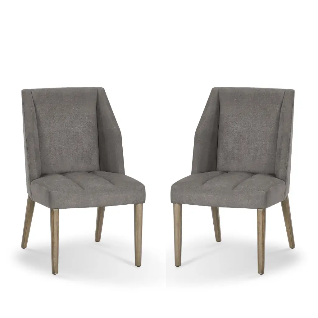 23 Inch Upholstered Solid Timber Dining Chair Set 2 Dark Gray Kitchen royal hampton