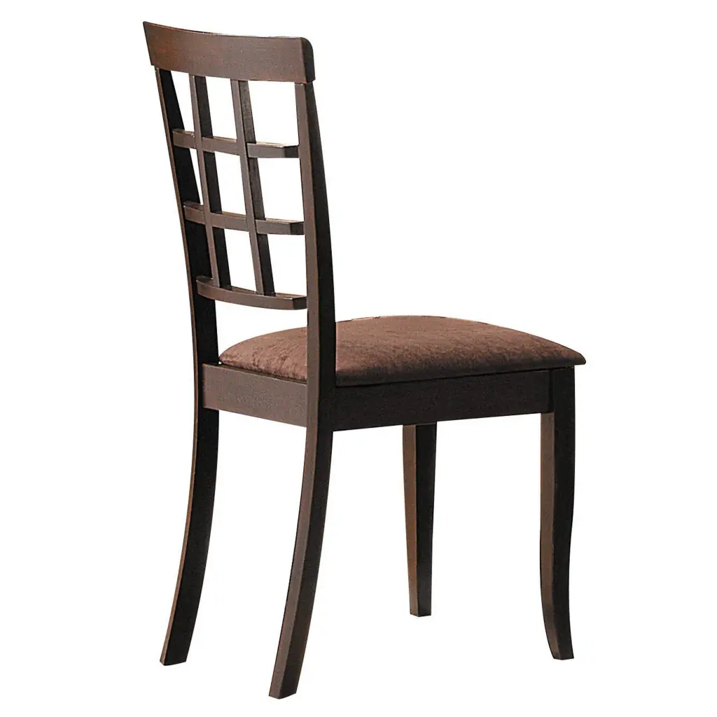 Side Chairs Open Grid Pattern Back Espresso Brown Wooden Dining Chairs royal hampton