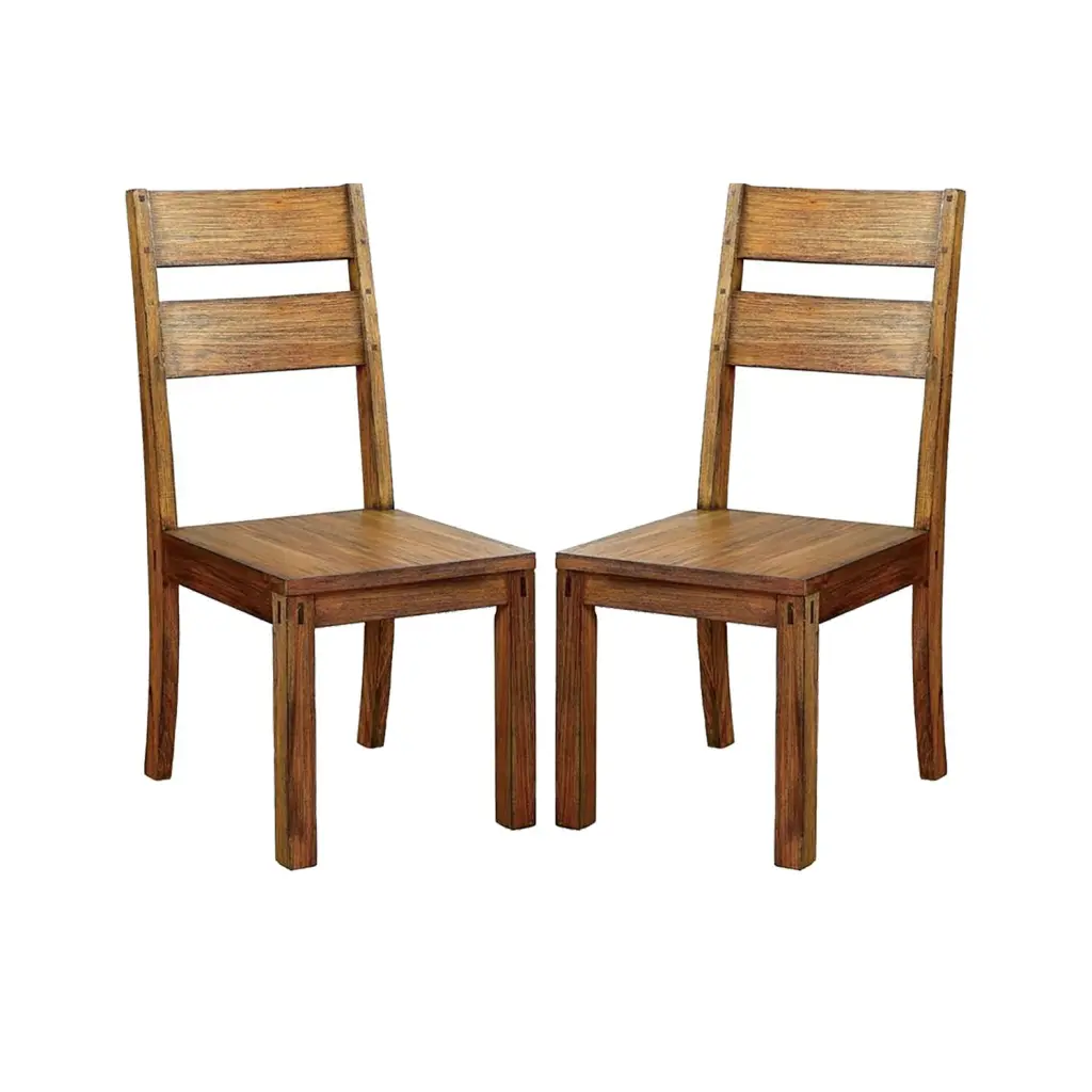 Set 2 Timberen Side Chairs Dark Oak Finish Dining Room Decor simple relax