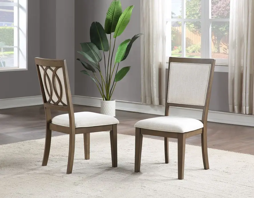 Bordeaux Side Chair Set 2 Brown Wood Dining Chairs steve silver furniture