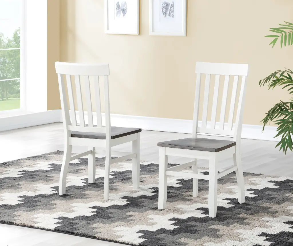 Caylie Side Chair Set 2 White White Timber Dining Chairs steve silver furniture