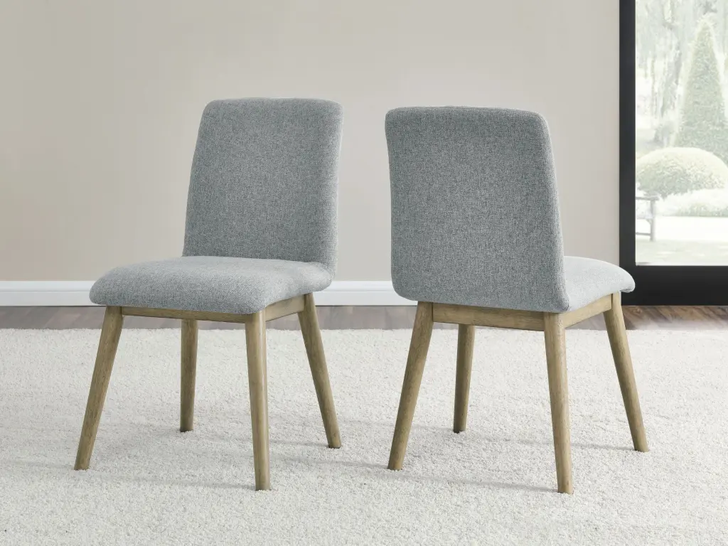 Vida Polyester Side Chair Set 2 Gray Dark Gray Timber steve silver furniture