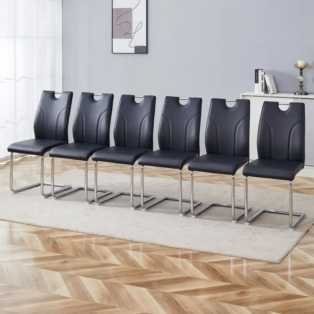 Black PU Dining Chair Set - Uniquely Designed Modern Dining Chairs sunny