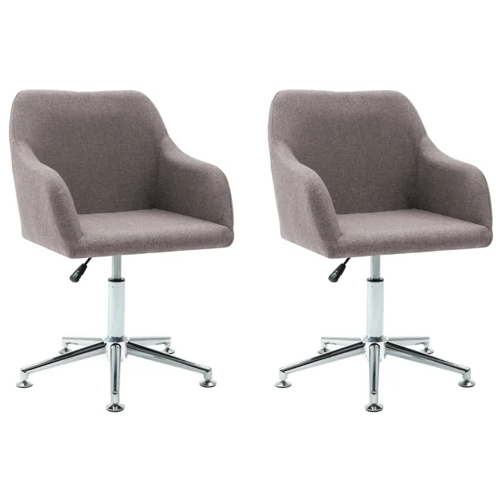 Swivel Dining Chairs 2 pcs Taupe Fabric Modern Kitchen Chairs