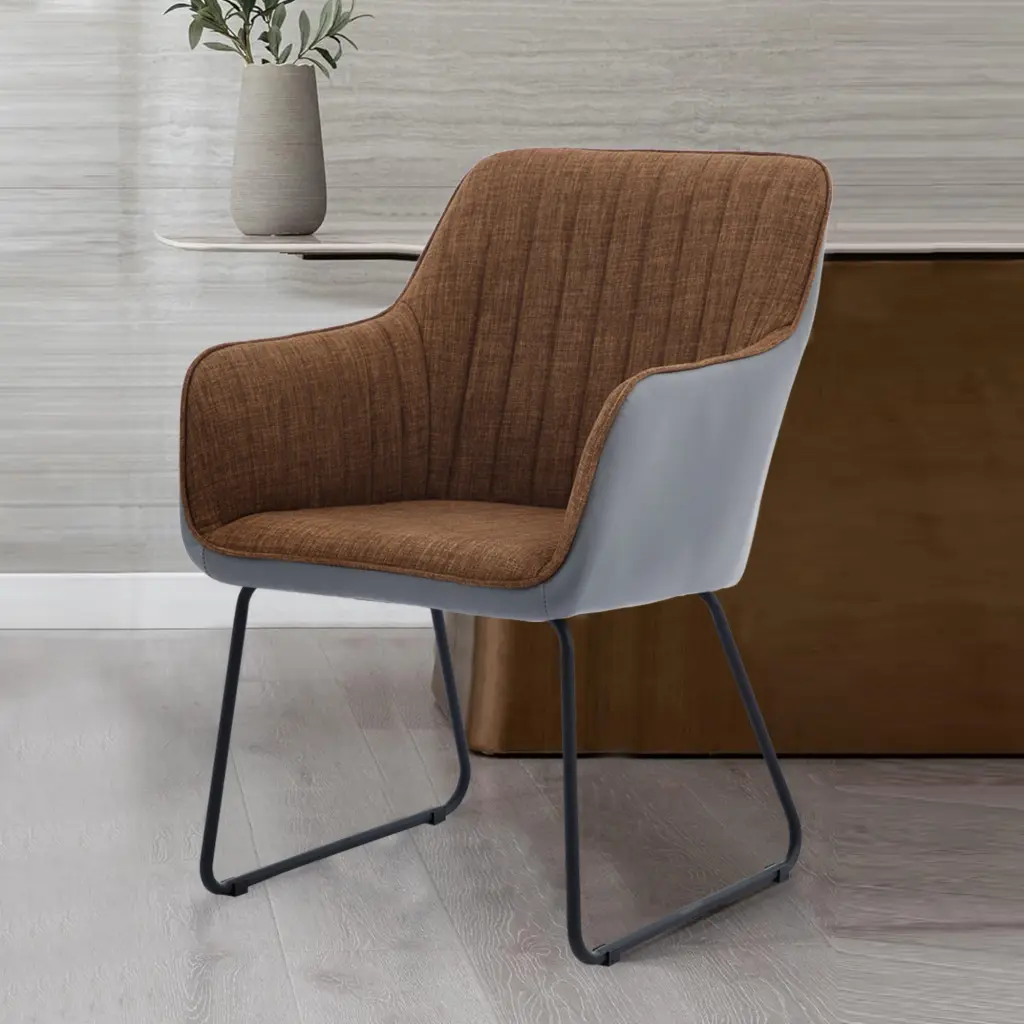 TS Leisure Dining Chair Black Brown Grey Linen Upholstered Modern Comfortable Seating ts furniture