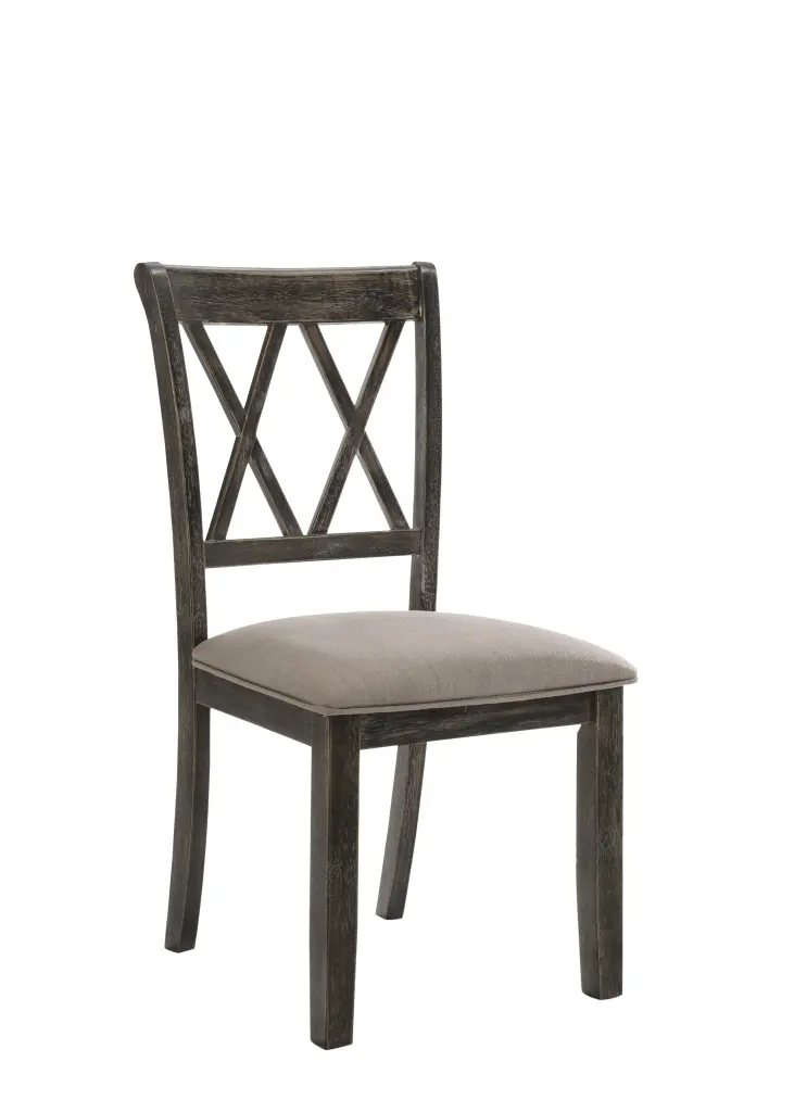 Claudia II Set 2 Side Chairs Beige Material Weathered Gray Finish urban nest