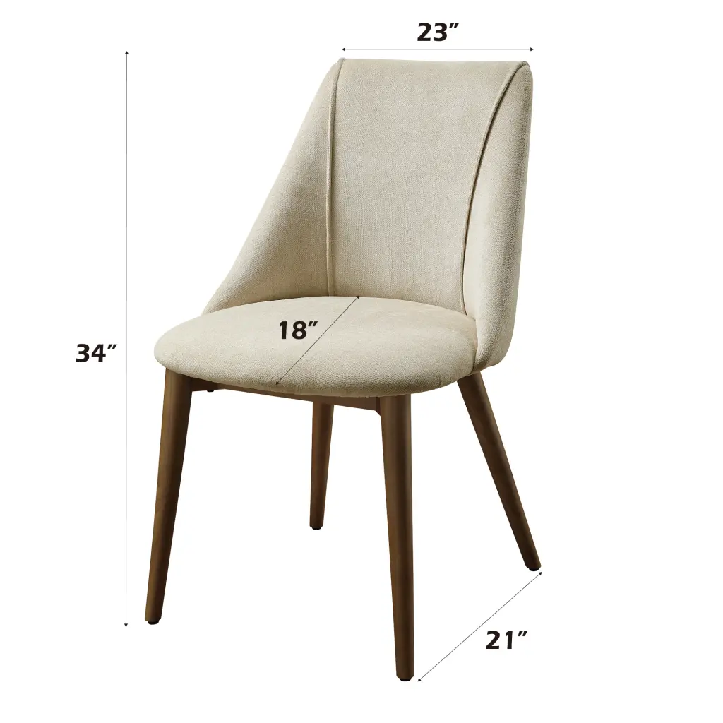 Willene Sleek Microfiber Beige Side Chair Set 2 Beige Synthetic urban nest