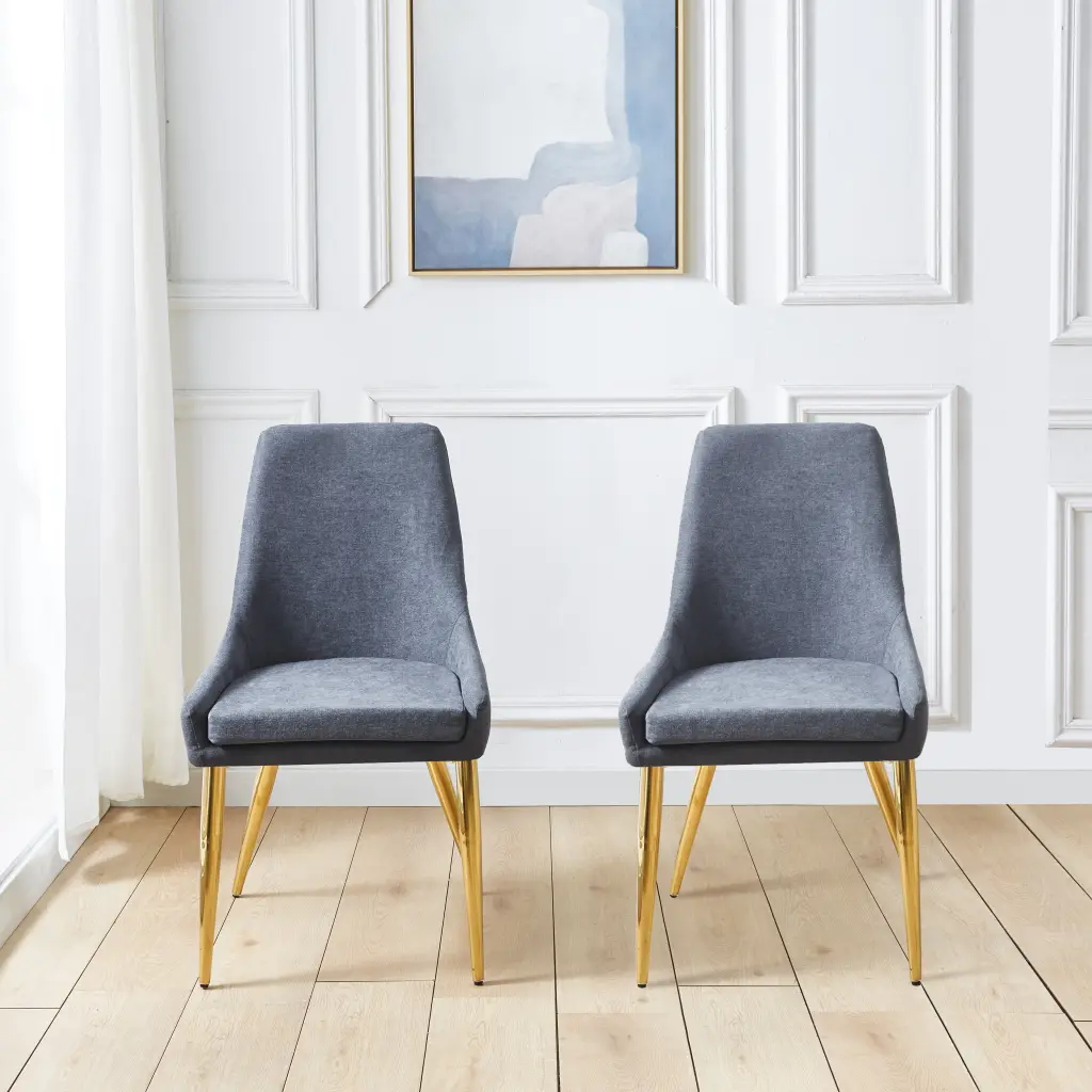 Material Dining Chairs Set 2 Upholstered Armless Accent Chairs Classic Design w1241 artisan furniture