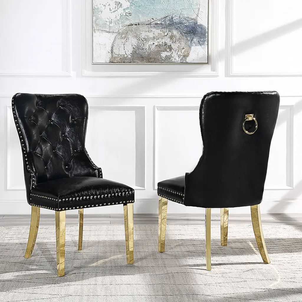 Modern Dining Chairs Set 2 Tufted Accent Upholstered Wingback Chairs w1241 artisan furniture