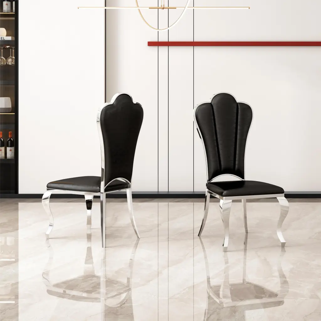 Modern Dining Chairs Set 2 Unique Backrest Design Stripe Armrests w1311 artisan furniture