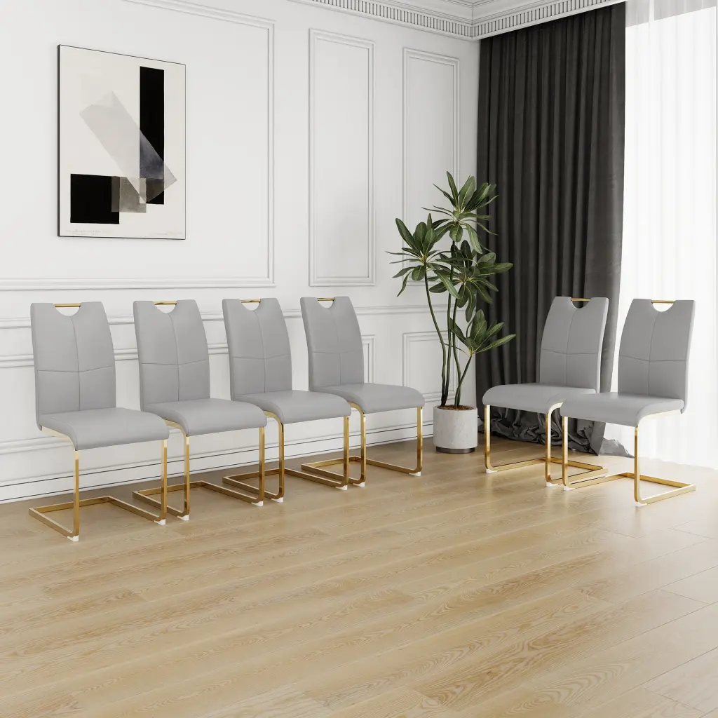 Modern Dining Chairs Faux Hide Padded Seat Dining Living Room Furniture youngmagic